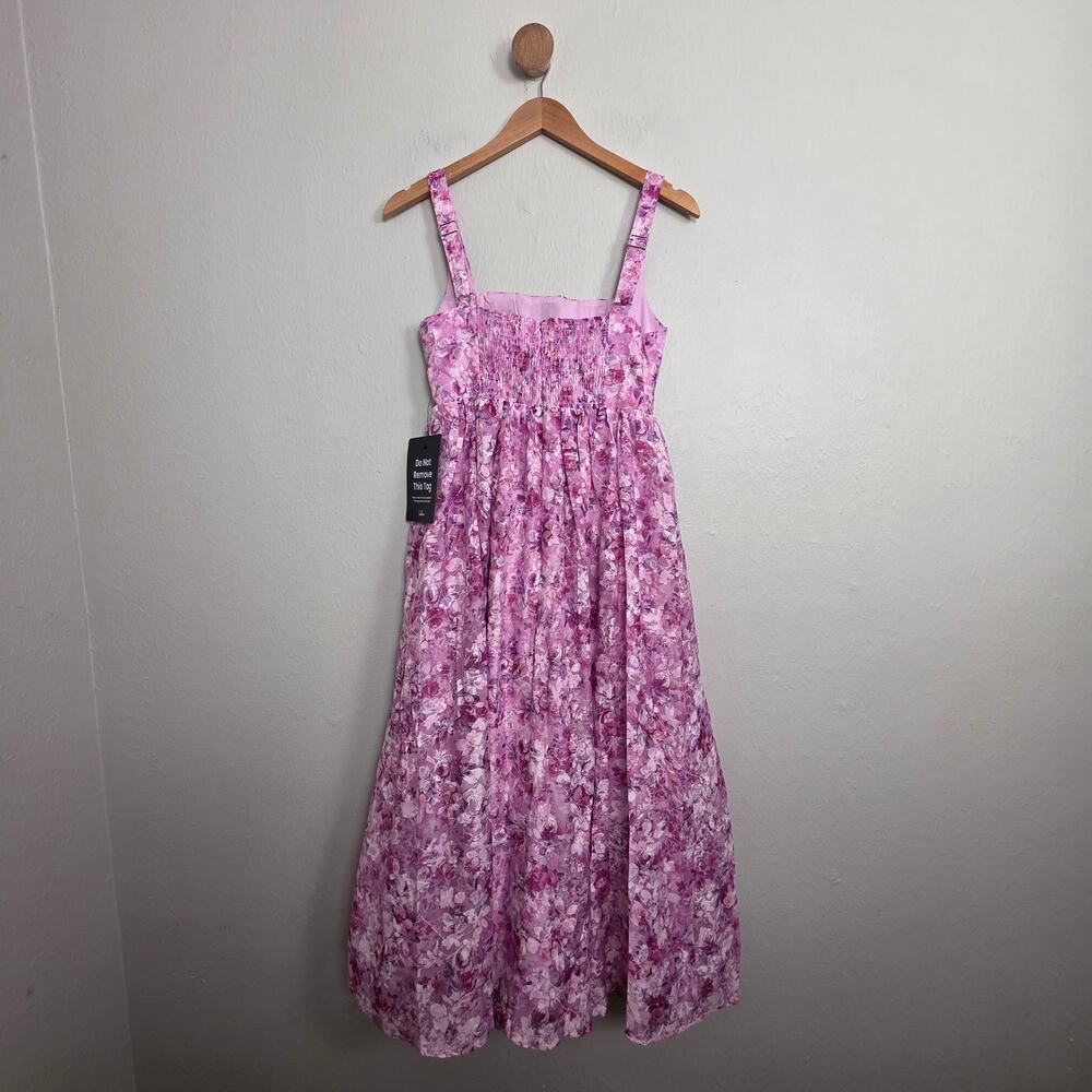 NWT Lulus Colwyn Light Magenta Floral Jacquard Bustier Midi Dress Medium - Picture 9 of 12